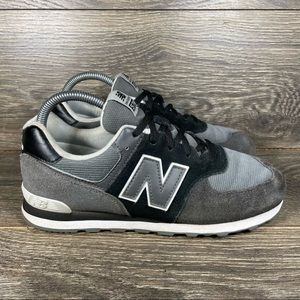 New Balance 574 'Black Castlerock' Suede Athletic Sneakers (GC574WR10 Women's 8